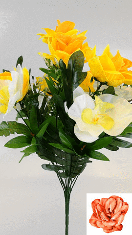 Искусственные цветы Букет Розы и Орхидеи, 11 голов, 490 мм